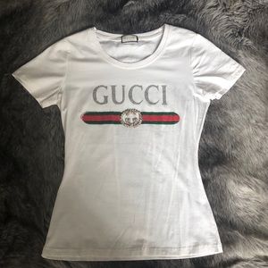 Gucci Jeweled Whited shirt (size s)